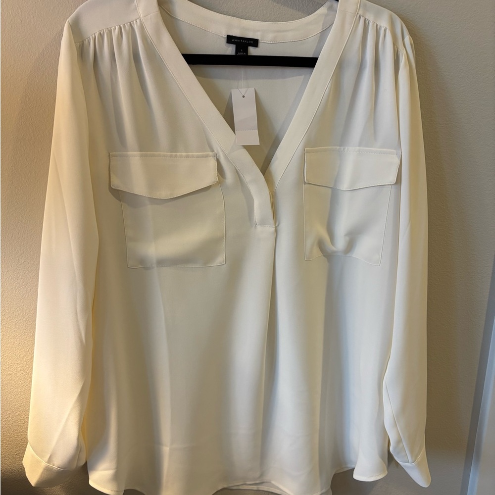Ann taylor ivory blouse